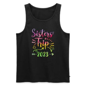Tie-Dye Sister's Road Trip 2023, Cute Sisters Week - Men's Premium Organic Tank Top - black - Front - Michal (187cm)