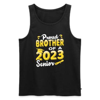Stolzer Bruder eines lustigen Abschlusses 2023 - Männer Premium Bio Tank Top - Schwarz - Vorne - Michal (187cm)