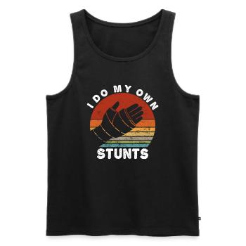 Retro Ich mache meine eigenen Stunts Gebrochener Arm Lustige Verletzung H - Männer Premium Bio Tank Top - Schwarz - Vorne - Michal (187cm)