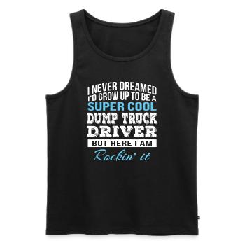 Funny Dump Truck Driver - Men's Premium Organic Tank Top - black - Front - AI Model Male 178 light (178cm)