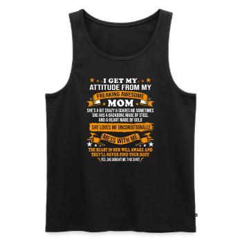 Muttertag Ich beziehe meine Einstellung aus meinem Ausflippen - Männer Premium Bio Tank Top - Schwarz - Vorne - AI Model Male 178 light (178cm)