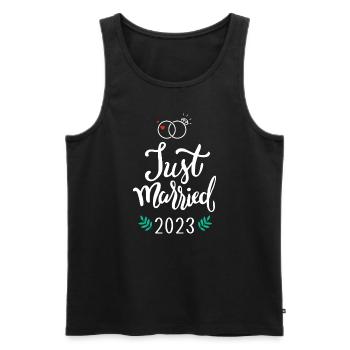 Je viens de me marier 2023 pour un mariage et une lune de miel nouvellement - Débardeur bio Premium Homme - noir - Devant - Michal (187cm)