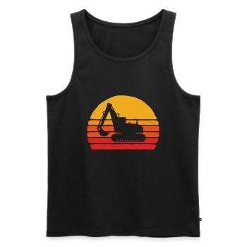 Retro-Bagger & Sunset Vintage-Konstruktion - Männer Premium Bio Tank Top - Schwarz - Vorne - AI Model Male 178 light (178cm)