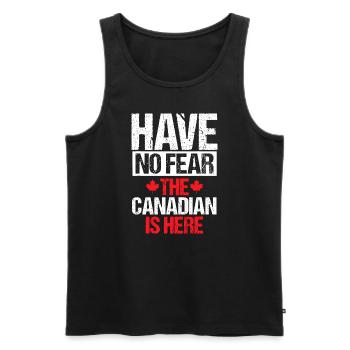 Fête du Canada N’ayez pas peur Le Canadien est ici - Débardeur bio Premium Homme - noir - Devant - AI Model Male 178 light (178cm)