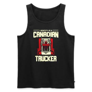 I Identify As A Canadian Trucker Truck Driver - Men's Premium Organic Tank Top - black - Front - Michal (187cm)