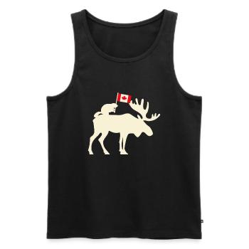 Beaver Moose Drapeau canadien Canada - Débardeur bio Premium Homme - noir - Devant - AI Model Male 178 light (178cm)