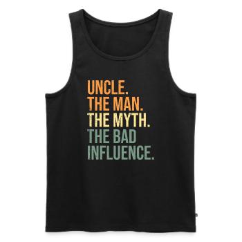 Mens Uncle The Man The Myth The Bad Influence - Men's Premium Organic Tank Top - black - Front - Michal (187cm)