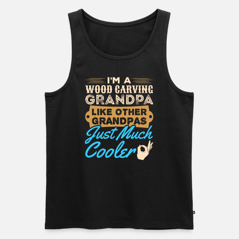 Holzschnitzerei Kettensägenschnitzerei - Männer Premium Bio Tank Top - Schwarz
