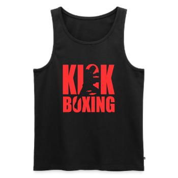 Kickboxing MMA arts martiaux - Débardeur bio Premium Homme - noir - Devant - AI Model Male 178 light (178cm)