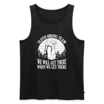 Sloth Hiking Team We Will Get There When We Get - Men's Premium Organic Tank Top - black - Front - Michal (187cm)