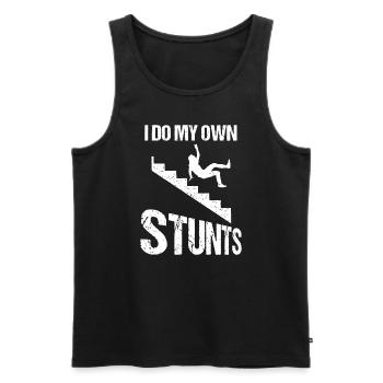 I Do My Own Stunts | Cool Clumsy Stuntman Joke - Men's Premium Organic Tank Top - black - Front - Michal (187cm)