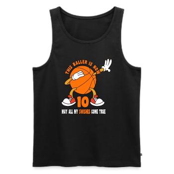 10 ans Joyeux 10e anniversaire Basketball 10e - Débardeur bio Premium Homme - noir - Devant - Michal (187cm)