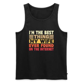 Ich bin das Beste, was meine Frau je gefunden hat - Männer Premium Bio Tank Top - Schwarz - Vorne - AI Model Male 178 light (178cm)