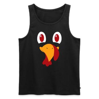 Truthahngesicht, lustiges Halloween-Erntedankfest - Männer Premium Bio Tank Top - Schwarz - Vorne - Michal (187cm)