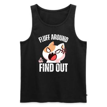 Fluff Around and find out Funny Sarcastic Cat Lady - Men's Premium Organic Tank Top - black - Front - AI Model Male 178 light (178cm)