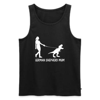 German Shepherd Mum Dinosaur GSD Owners - Men's Premium Organic Tank Top - black - Front - AI Model Male 178 light (178cm)