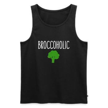 Broccoholic, funny vegan - Men's Premium Organic Tank Top - black - Front - Michal (187cm)