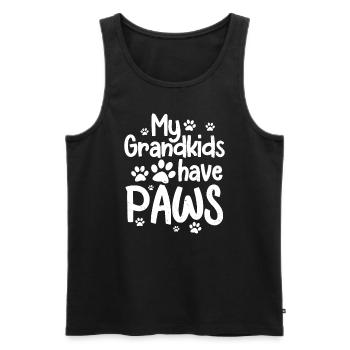 Meine Enkelkinder haben Pfoten Lustiger Hund Katze Oma - Männer Premium Bio Tank Top - Schwarz - Vorne - Michal (187cm)