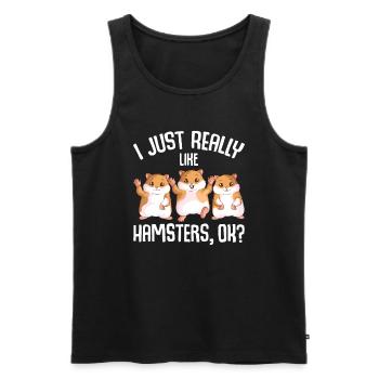 J’aime vraiment les hamsters Hammy Girls Femmes - Débardeur bio Premium Homme - noir - Devant - Michal (187cm)