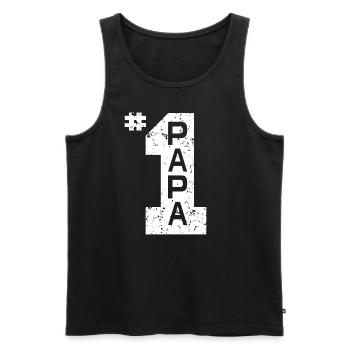 Papa numéro un 1 Grand-père Fête des pères - Débardeur bio Premium Homme - noir - Devant - Michal (187cm)