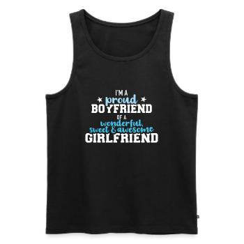 Stolzer Freund einer wundervollen - Männer Premium Bio Tank Top - Schwarz - Vorne - Michal (187cm)