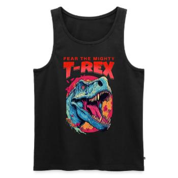 T-Rex Dinosaur Dino Tyrannosaurus Rex Vintage - Men's Premium Organic Tank Top - black - Front - AI Model Male 178 light (178cm)