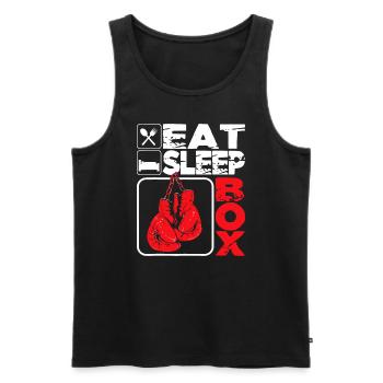 Eat Sleep Box - Boxeur amateur Gym Boxer Kickboxing - Débardeur bio Premium Homme - noir - Devant - Michal (187cm)