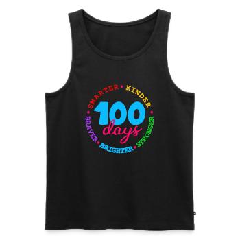100 Days Smarter Kinder Stronger Brighter Braver - Men's Premium Organic Tank Top - black - Front - AI Model Male 178 light (178cm)