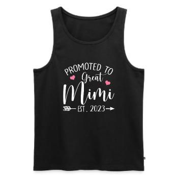 Promue au rang de grande Mimi Est 2023 Fête des mères - Débardeur bio Premium Homme - noir - Devant - AI Model Male 178 light (178cm)
