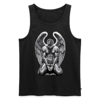 Fallen Angel Gebrochener Engel Engelsflügel - Männer Premium Bio Tank Top - Schwarz - Vorne - Michal (187cm)