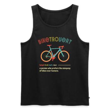 Biketrovert Funny Cycling Quote Introvert Cyclist - Men's Premium Organic Tank Top - black - Front - AI Model Male 178 light (178cm)