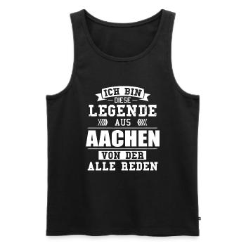 Stadt Aachen Deutschland Legende Spruch - Männer Premium Bio Tank Top - Schwarz - Vorne - Michal (187cm)