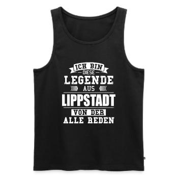 Stadt Lippstadt Deutschland Legende Spruch - Männer Premium Bio Tank Top - Schwarz - Vorne - AI Model Male 178 light (178cm)
