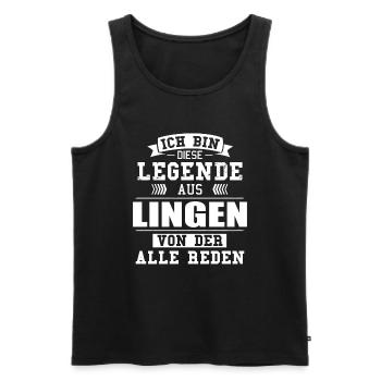 Stadt Lingen Deutschland Legende Spruch - Männer Premium Bio Tank Top - Schwarz - Vorne - Michal (187cm)