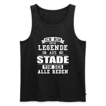 Stadt Stade Deutschland Legende Spruch - Männer Premium Bio Tank Top - Schwarz - Vorne - AI Model Male 178 light (178cm)
