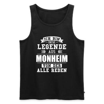 Stadt Monheim Deutschland Legende Spruch - Männer Premium Bio Tank Top - Schwarz - Vorne - Michal (187cm)
