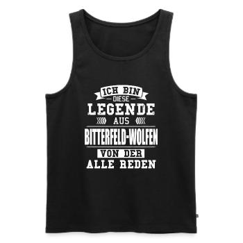 Stadt Bitterfeld-Wolfen Deutschland Legende Spruch - Männer Premium Bio Tank Top - Schwarz - Vorne - Michal (187cm)