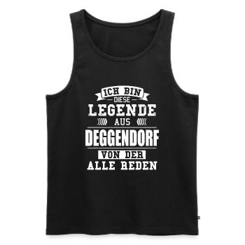 Stadt Deggendorf Deutschland Legende Spruch - Männer Premium Bio Tank Top - Schwarz - Vorne - Michal (187cm)