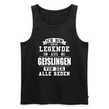 Stadt Geislingen Deutschland Legende Spruch - Männer Premium Bio Tank Top - Schwarz - Vorne - Michal (187cm)
