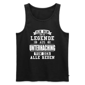 Stadt Unterhaching Deutschland Legende Spruch - Männer Premium Bio Tank Top - Schwarz - Vorne - Michal (187cm)