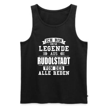 Stadt Rudolstadt Deutschland Legende Spruch - Männer Premium Bio Tank Top - Schwarz - Vorne - Michal (187cm)