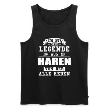 Stadt Haren Deutschland Legende Spruch - Männer Premium Bio Tank Top - Schwarz - Vorne - Michal (187cm)