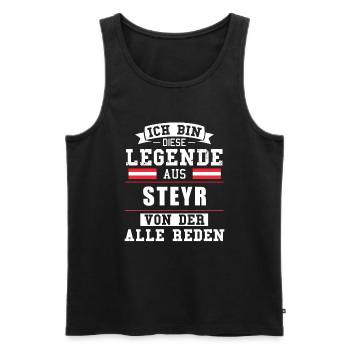 Stadt Steyr Österreich Legende Spruch - Männer Premium Bio Tank Top - Schwarz - Vorne - AI Model Male 178 light (178cm)