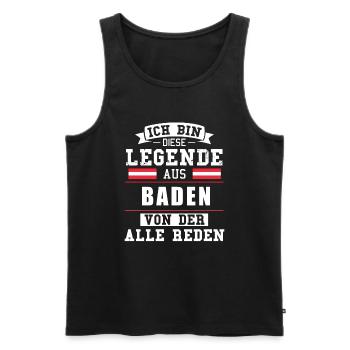 Stadt Baden Österreich Legende Spruch - Männer Premium Bio Tank Top - Schwarz - Vorne - Michal (187cm)