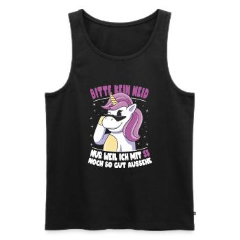 Bitte Kein Neid Weil Ich Mit 55 So Gut Aussehe - Männer Premium Bio Tank Top - Schwarz - Vorne - Michal (187cm)
