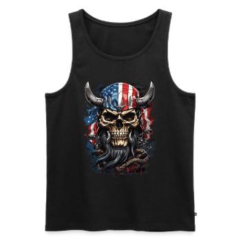 US-Wikinger-Krieger - Männer Premium Bio Tank Top - Schwarz - Vorne - AI Model Male 178 light (178cm)