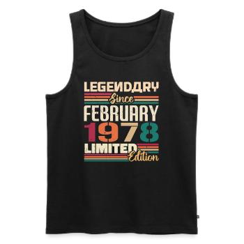 Februar 1978 Geburtstagsgeschenk Februar 1978 - Männer Premium Bio Tank Top - Schwarz - Vorne - Michal (187cm)