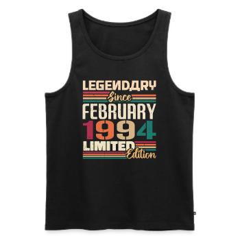 Februar 1994 Geburtstagsgeschenk Februar 1994 - Männer Premium Bio Tank Top - Schwarz - Vorne - Michal (187cm)
