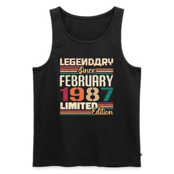 February 1987 birthday present February 1987 - Men's Premium Organic Tank Top - black - Front - Michal (187cm)