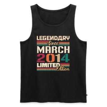 Mars 2014 Vintage Born Vintage Anniversaire - Débardeur bio Premium Homme - noir - Devant - Michal (187cm)